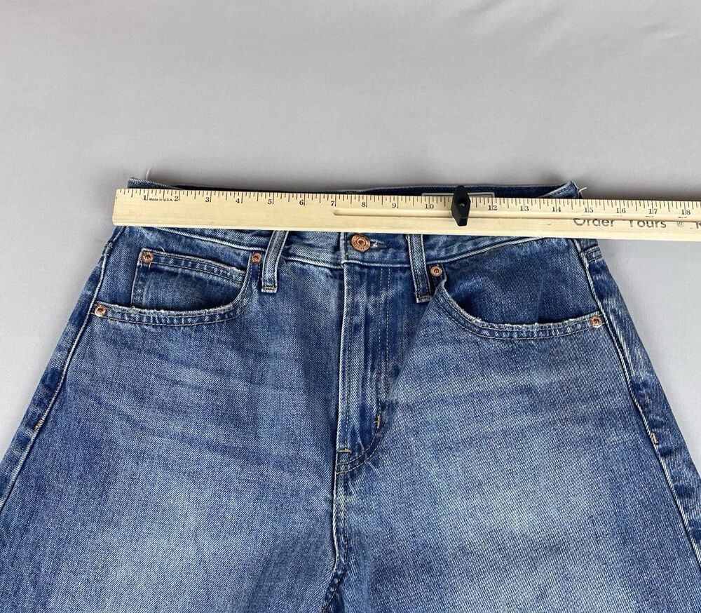 Gap Barrell Short Taper High Rise Jeans Women’s 28/6 Medium Indigo Bohemian - Picture 8 of 16